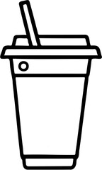 vector illustration of plastic cup icon, isolated on white