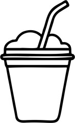 vector illustration of plastic cup icon, isolated on white