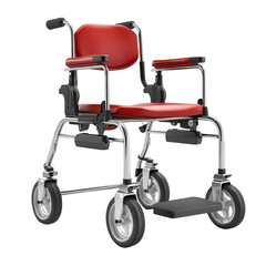 Red Wheelchair Mobility Aid Equipment Healthcare Accessibility on transparent background