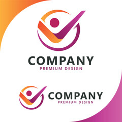 Business success people check logo design human good service icon symbol analysis health check logo element coach logo symbol