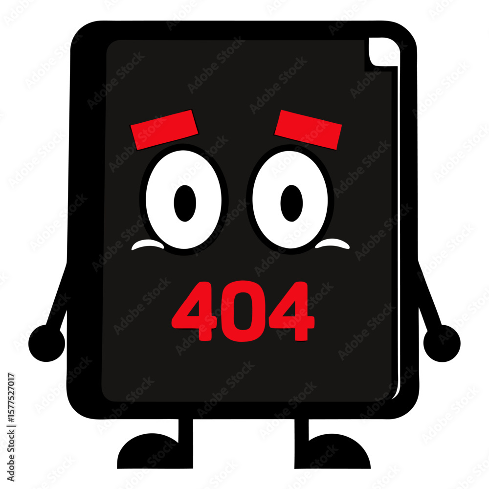 Fototapete error message 404 displayed in red digital text on a black square background