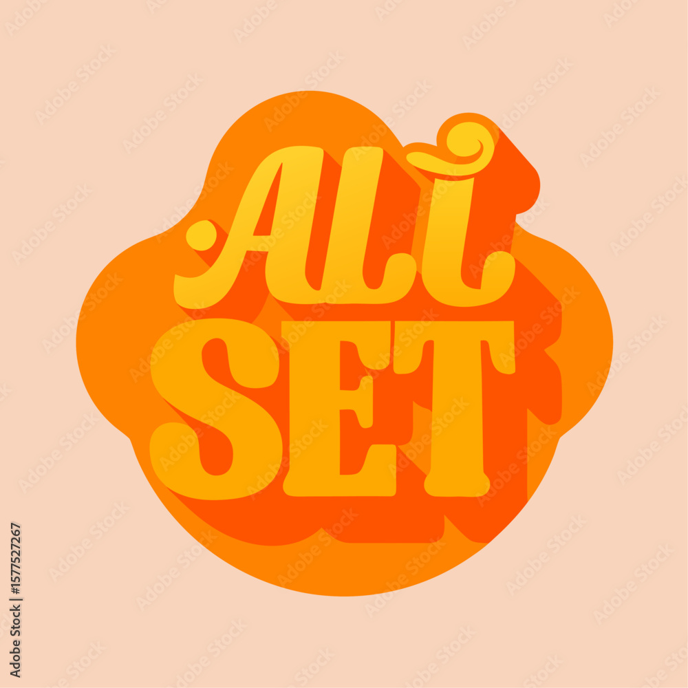Aufkleber vibrant orange geometric shape with clear text message for design projects