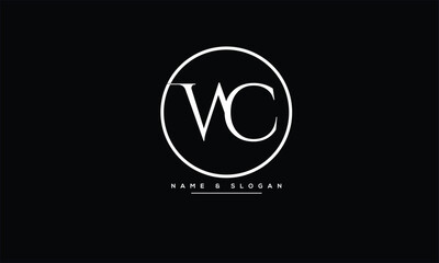 WC, CW, W, C Abstract Letters Logo Monogram
