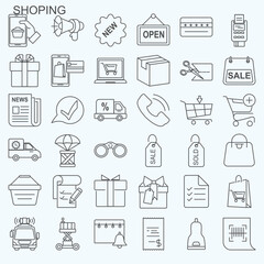 Shoping Icons set collection vector