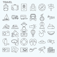 travel vector Icons set collection vector