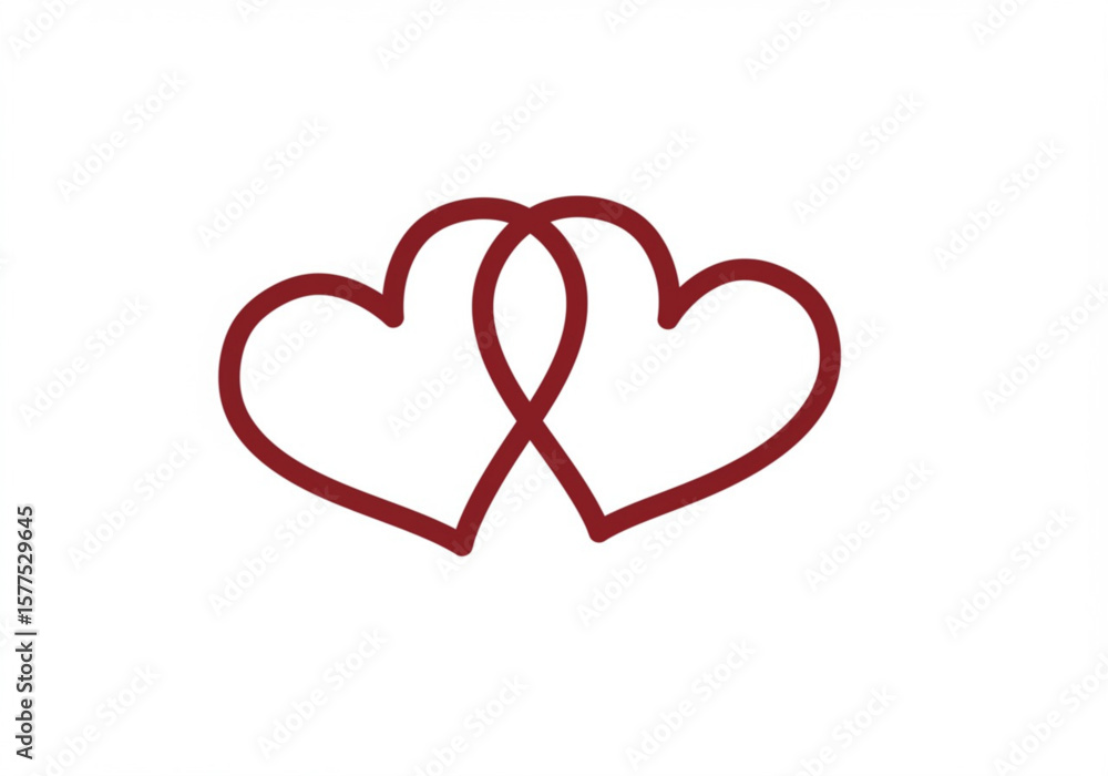 Poster two interlocking hearts symbolizing love unity and connection