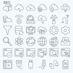 SEO Icons set collection vector