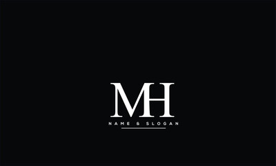 MH, HM, M, H Abstract Letters Logo Monogram