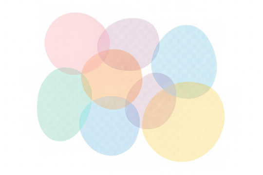 Intersecting translucent circles in pastel colors form an abstract pattern, ideal for projects needing a soft and dreamy touch - Powered by Adobe