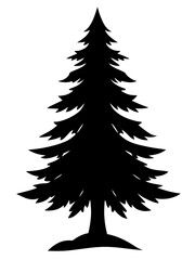 Obraz premium A black silhouette of a spruce tree creates a natural vector graphic.