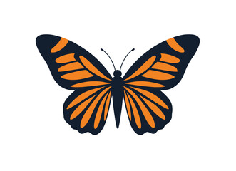 Monarch Butterfly – Simple Vector Design with Orange and Black Wings