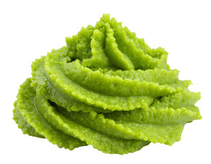 High-quality PNG of authentic green Japanese wasabi paste, isolated on transparent background.