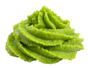 High-quality PNG of authentic green Japanese wasabi paste, isolated on transparent background.