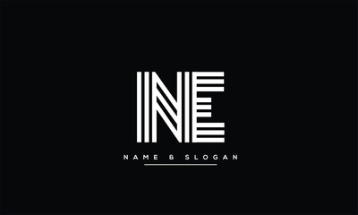NE, EN, N, E Abstract Letters Logo Monogram