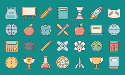 medical icons set vector collection with symbols of kitchen food drink and restaurant design