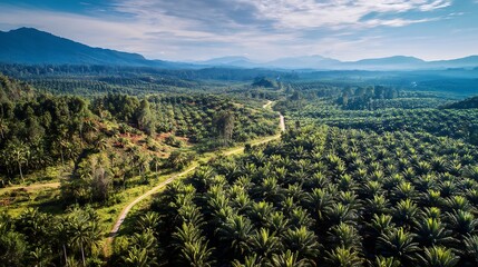 view of oil palm plantation
