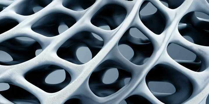 Futuristic 3D Abstract Mesh Structure – Organic Geometric Pattern Background - Powered by Adobe