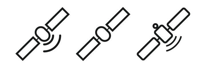 Satellite line icon, space satellite icon symbol.
