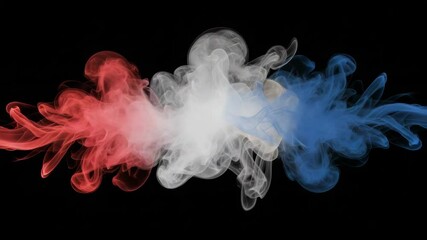 Abstract Smoke in French Flag Colors – Red White and Blue - Powered by Adobe