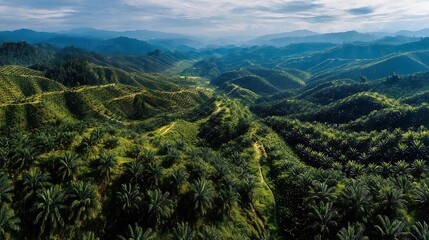 view of oil palm plantation
