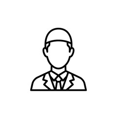 Minimal outline of a professional business person wearing a suit