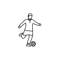Obraz premium Minimalist outline of a person playing soccer with ball