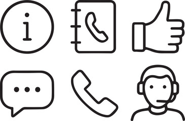 Customer Service icon. Contains such icons as info, contact, excellent, chat, call, business and more. Set of line pictogram line art vector illustration 