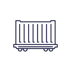 container wagon line icon on white