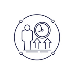 overtime work icon in line design