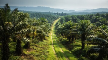 view of oil palm plantation