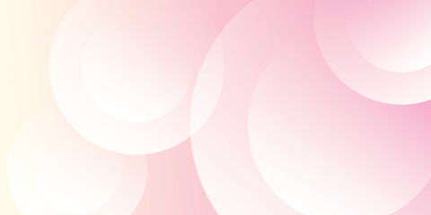 Minimalist banner background, pastel colorful, pink and yellow gradations. Circle effect style geometric, abstract background
