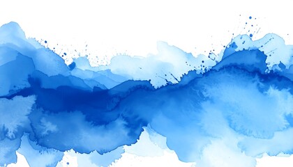 Abstract watercolor wash in shades of blue
