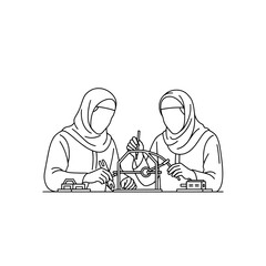 Women working in a laboratory with scientific equipment