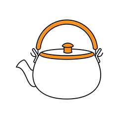 teapot lineal color line icon with white background vector stock illustration
