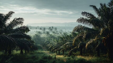view of oil palm plantation