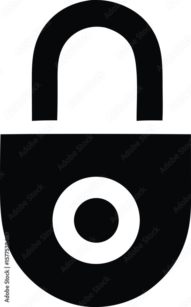 Poster a minimalist black padlock icon with a white circle in the center symbolizing security privacy and p
