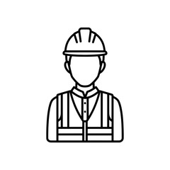 Construction worker wearing safety helmet and vest