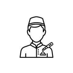 Obraz premium Chef with chef hat and spoon for culinary preparation