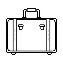 black suitcase isolated on white