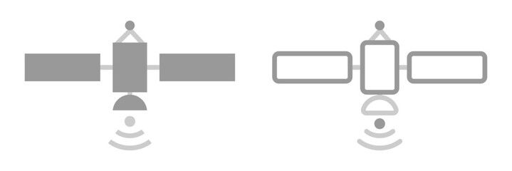 Internet communication. Set of satellite station vector icon. Communication, broadcast. Space station. Eps 10.