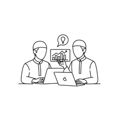 Business people working on laptops analyzing data and graphs