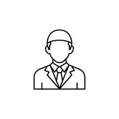 Businessman silhouette with suit and tie isolated on black background