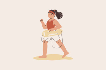 Illustration of Life Guard Running