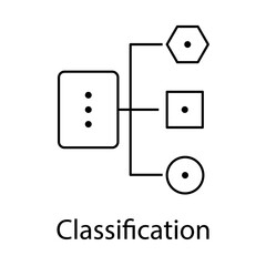 Classification Icon – Machine Learning Data Sorting Symbol