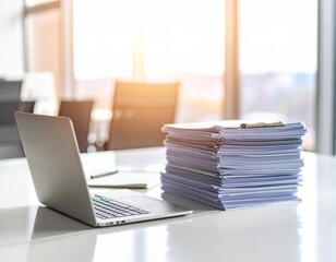 Fototapeta premium laptop on desk