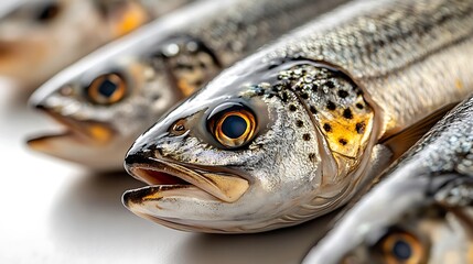 Frozen fresh fish close up detail high resolution image