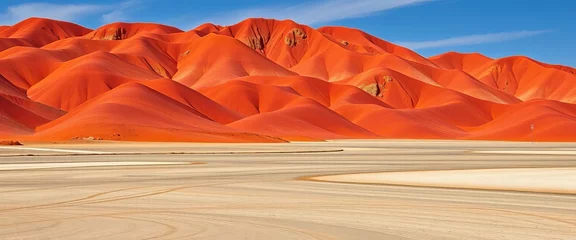 Gardinen Crimson slopes of Rio Tinto's ochre hills, Huelva, Spain,  arid,  landscape © Watcharkorn
