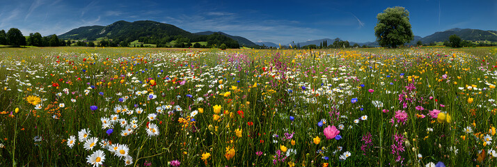 Blumenwiese - hochauflösendes Panorama