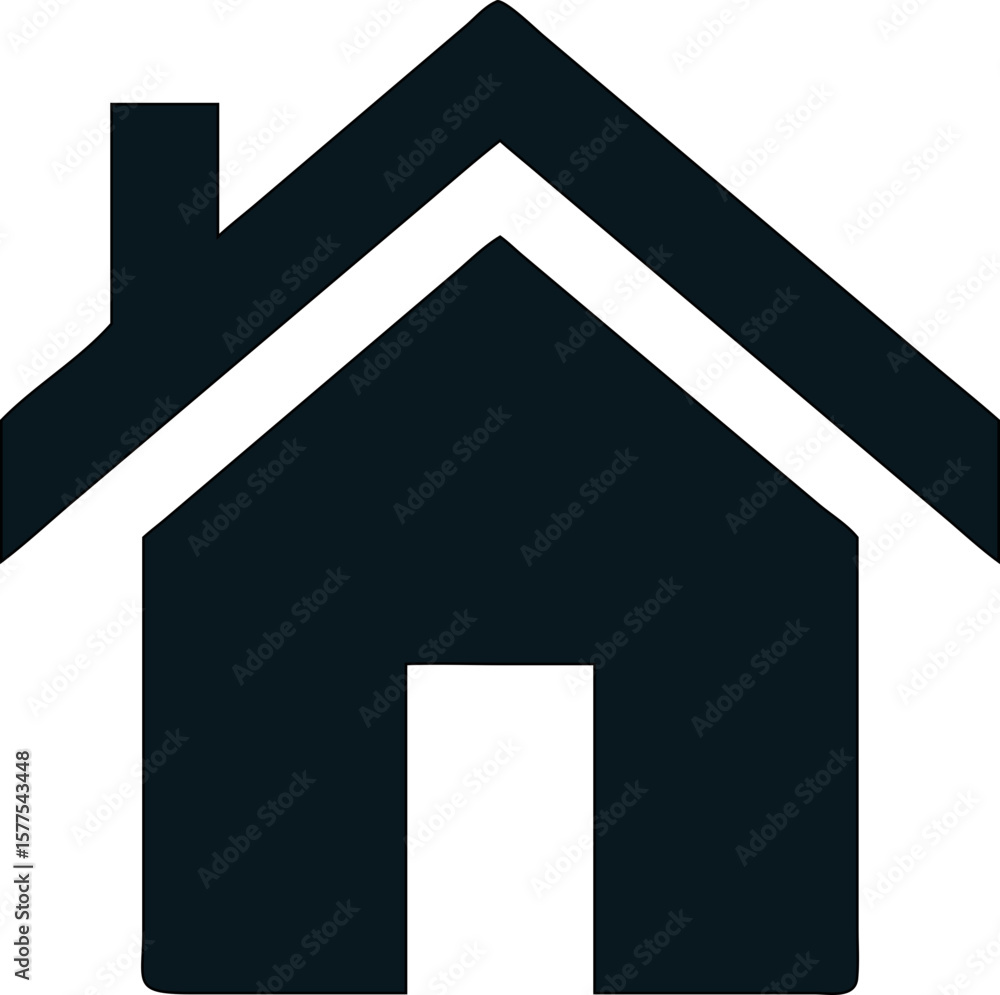 Poster simple home icon vector in silhouette. perfect for navigation and ui mockups.