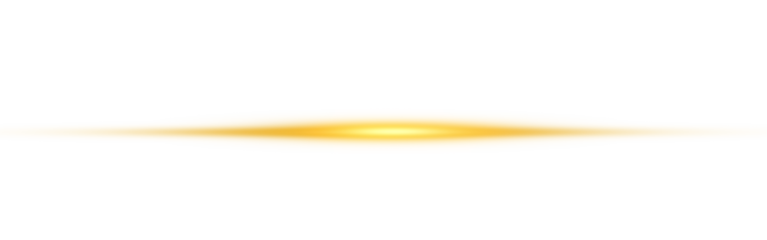 Horizontal Rays of yellow light on transparent background.Glowing Laser Beams png.